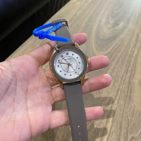 MICHELE Cape Smokey Quartz, Rose Goldtone Stainless Steel & Silicone Strap Watch - Picture 8 of 9